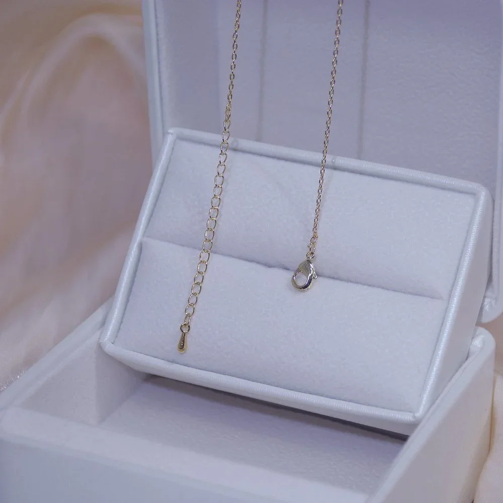 NEW 14K Gold Plated Diamond Rose Necklace d